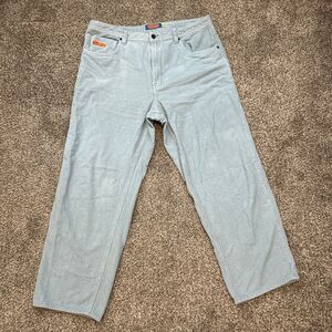 Empyre Light Blue Corduroy Loose Fit Skate Pants Size 36